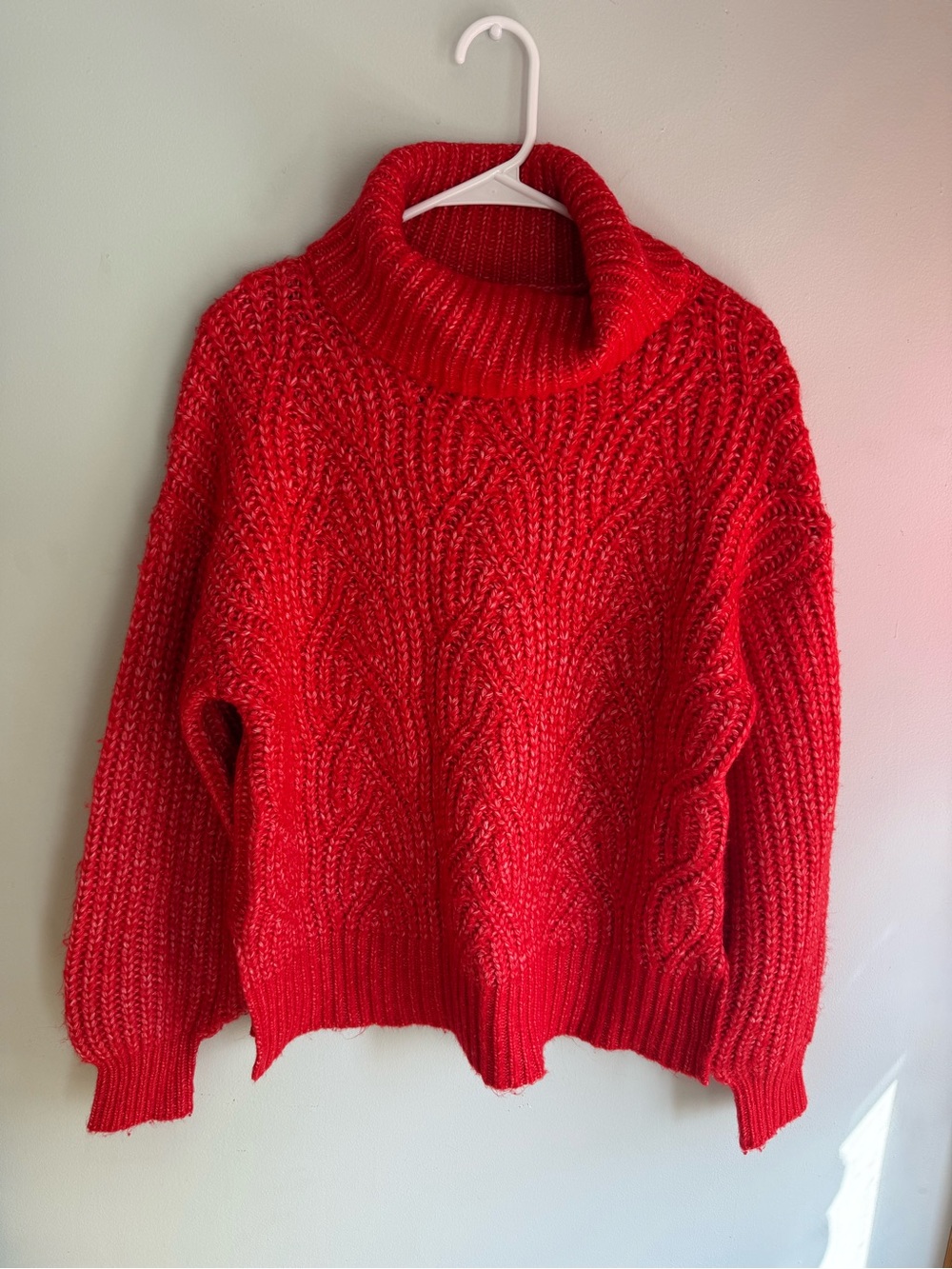 a new day Red Cable Knit Turtleneck Sweater